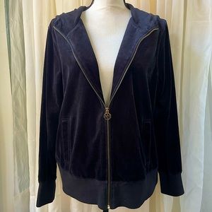 Y2K Micheal Micheal Kors Black Velvet Tracksuit Top